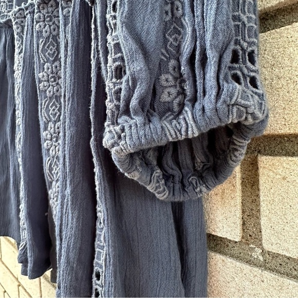 Free People Kiss Kiss Lace Insert Tunic Blue - Picture 8 of 15